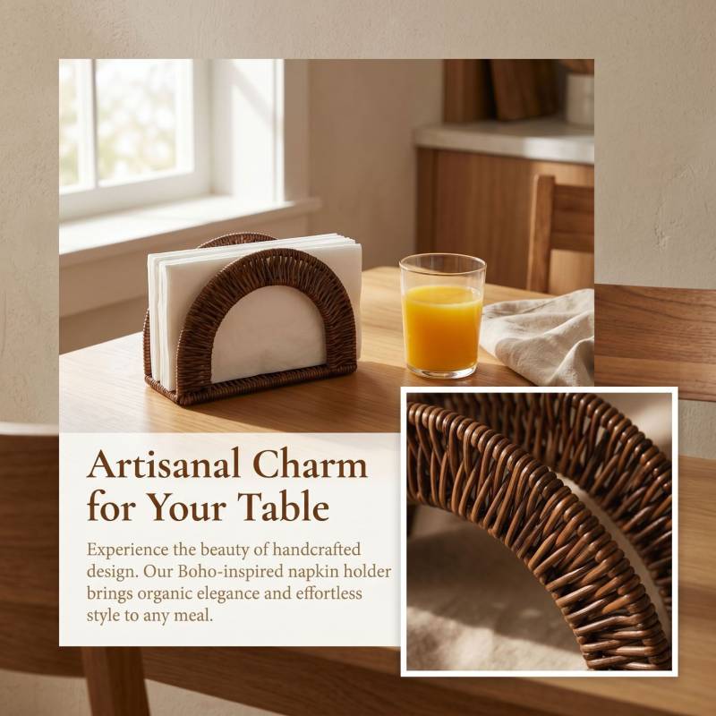 Napkin Holder For Kitchen And Dining Room With Washable Design And Retro Style