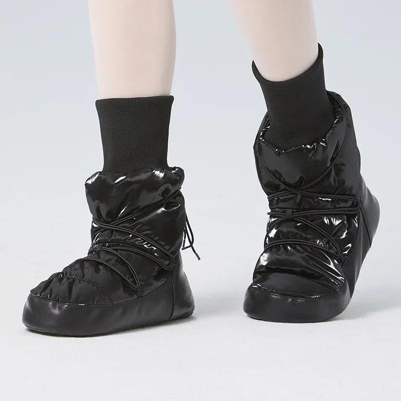 Women Ballet Boots Warm Dance Boots Girls Autumn Winter Ballet Soft Soled Cotton Antiskid Ballerina Boots Training Shoes