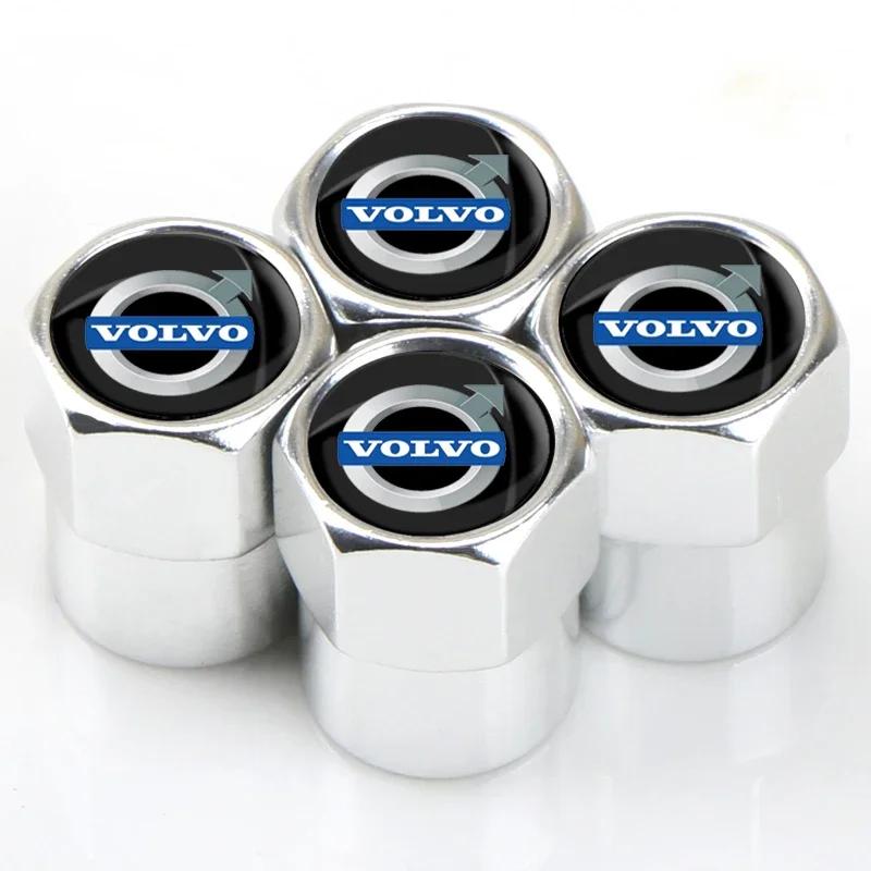For Volvo 4Pcs/Set Car Wheel Tire Valve Caps Metal Stem Cover For Volvo Volvo XC90 S60 V40 XC60 S80 S40 V70 V50 S90 T6 V60 V90 X