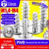 Galvanized Cross Round Head Self-Tapping Screw with Washer & Insert, Flat Tail, Pan Head, Sizes M2/M3/M4