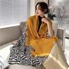 Autumn and Winter Cotton and Linen Scarf Oversized Korean Style Wild Fashion Shawl Dual-use Scarf