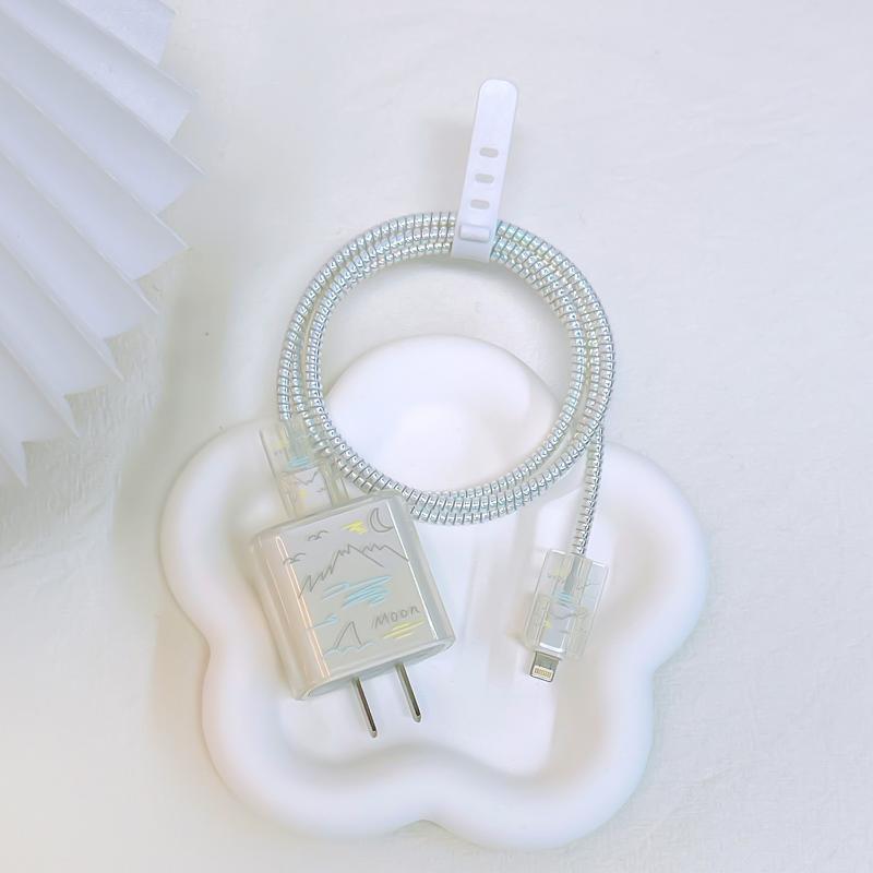 Защита кабеля для передачи данных, спиральная защитная намотка для Apple Iphone 18 Вт 20 Вт, защита для зарядного устройства, силиконовый чехол, предотвращающий поломку