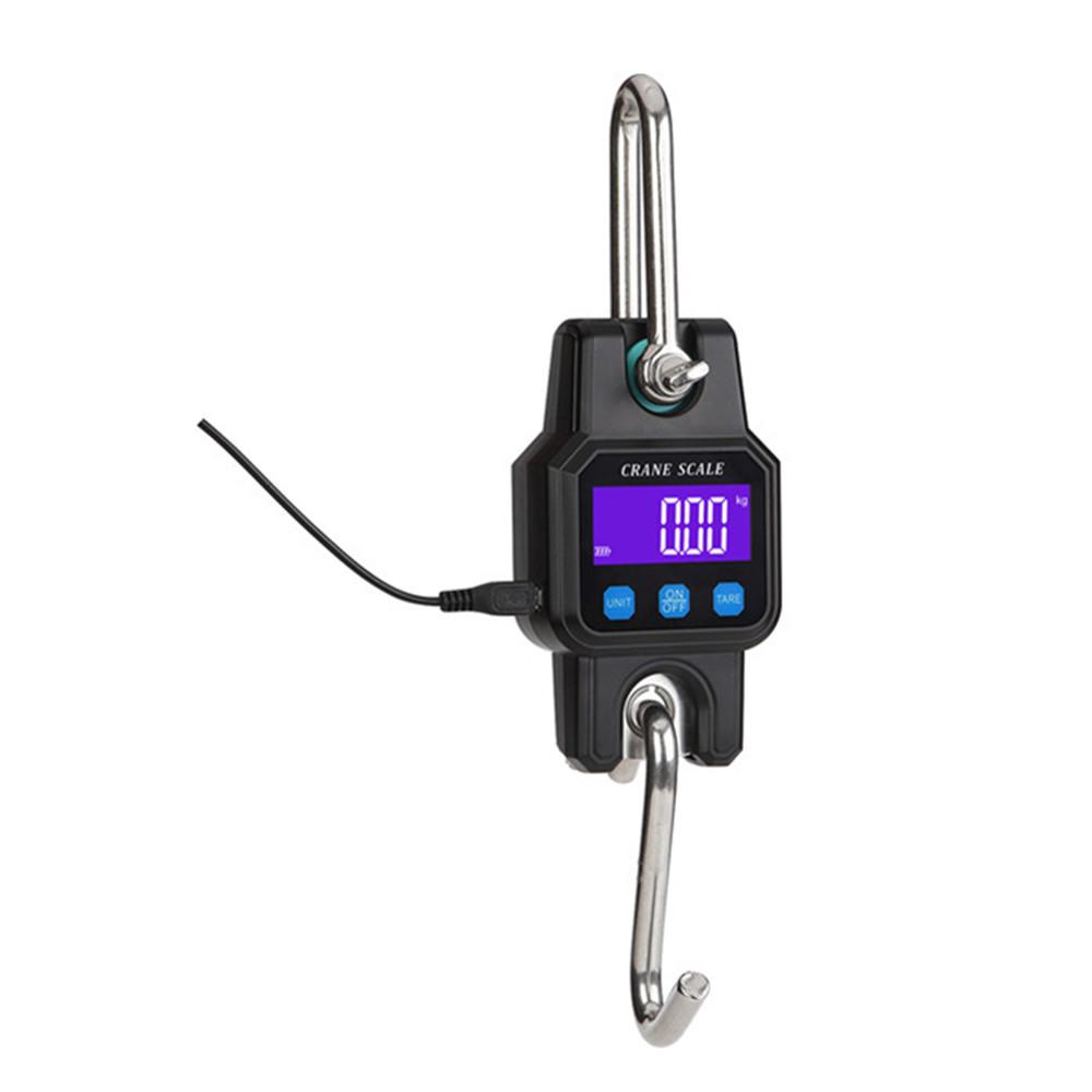 300kg/50g Bluetooth-Compatible Crane Scale Rechargeable Portable Hanging Industrial Hook Scales Stainless Steel With 4.0 BT USB