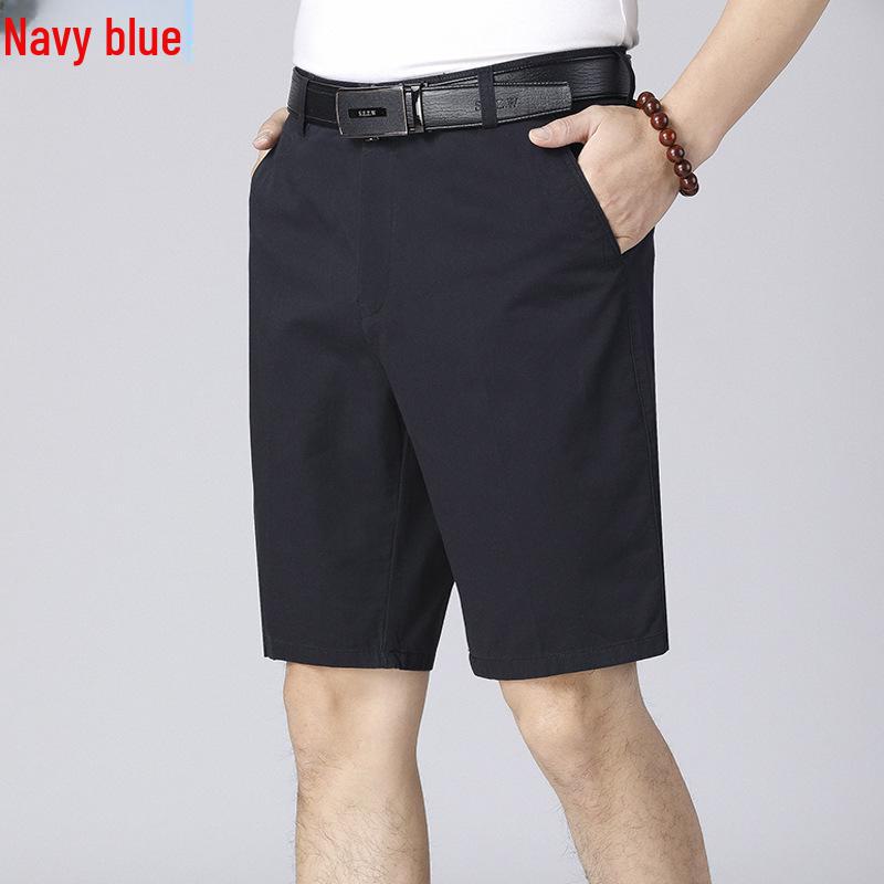 Мужские повседневные летние шорты из чистого хлопка для пап и дедушек среднего возраста