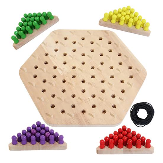 1 набор Треугольные шахматы Настольная игра от 2 до 4 игроков Геометрия Обучение фокусировке Логика Обучение Резиновая лента Треугольник Pegboard Стратегическая игра Игрушка