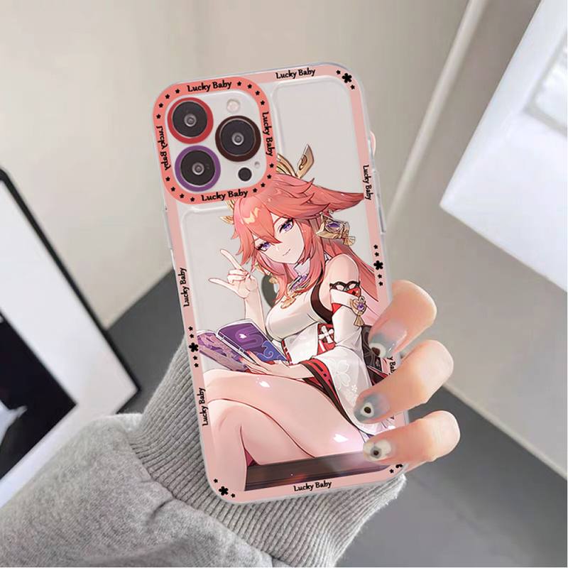 Genshin Impact Yae Miko Phone Case for iPhone 11 12 13 Mini Pro Max 14 Pro Max Case Shell