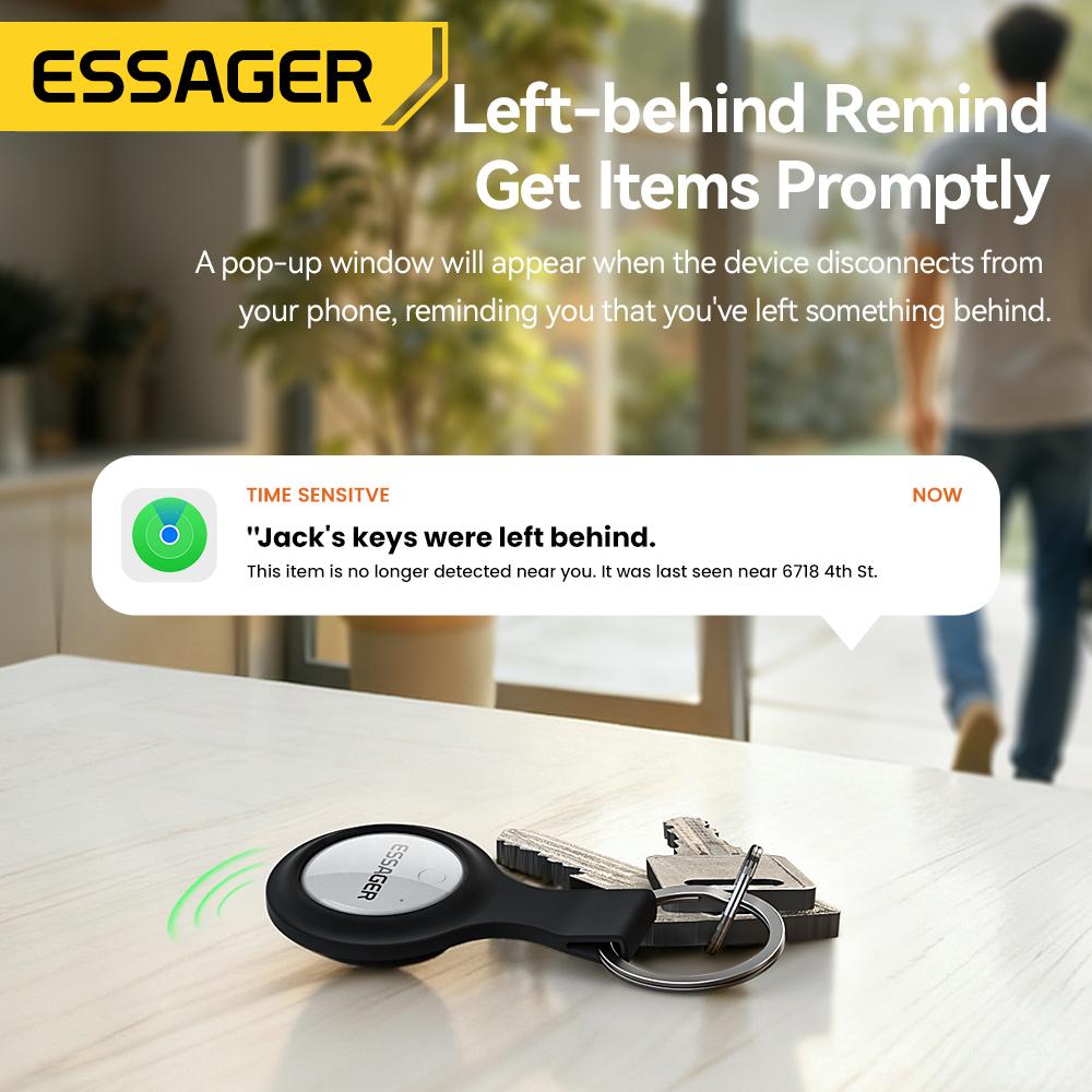 Essager Работает с Apple Find My Smart Tag - Bluetooth GPS-трекер для ключей, багажа и домашних животных, сертифицированное MFi устройство поиска от потери для iOS