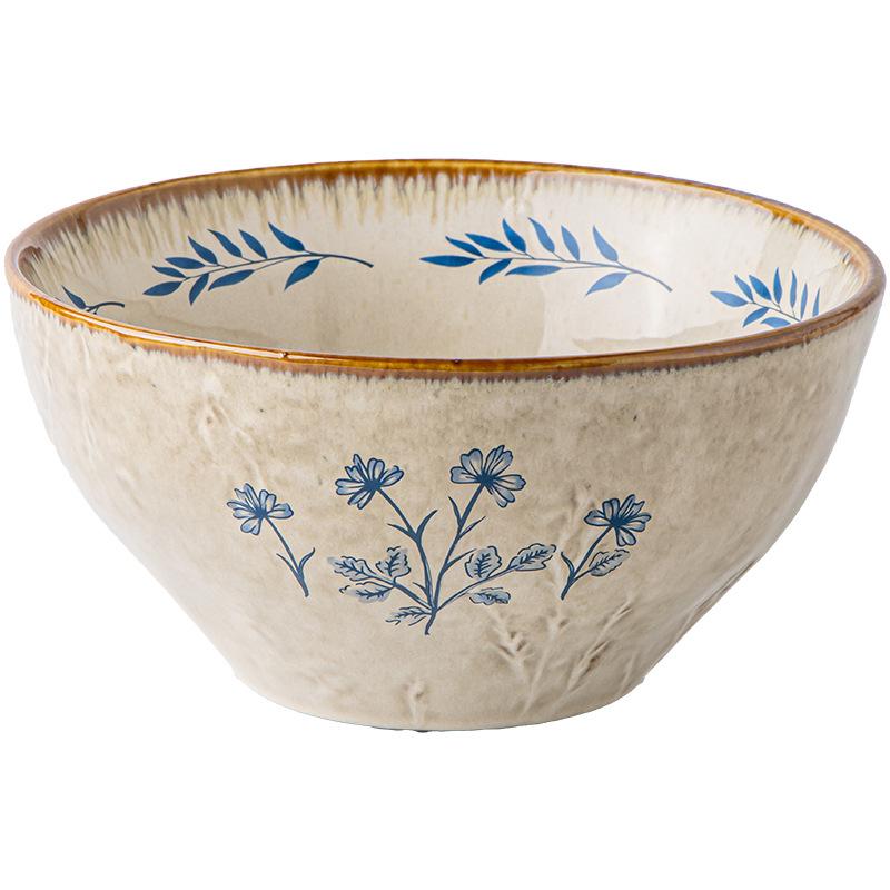 Керамическая миска для рамена 7 дюймов в ретро-стиле, суповая миска на высокой ножке, большая миска для лапши, миска для смешивания лапши быстрого приготовления, распродажа