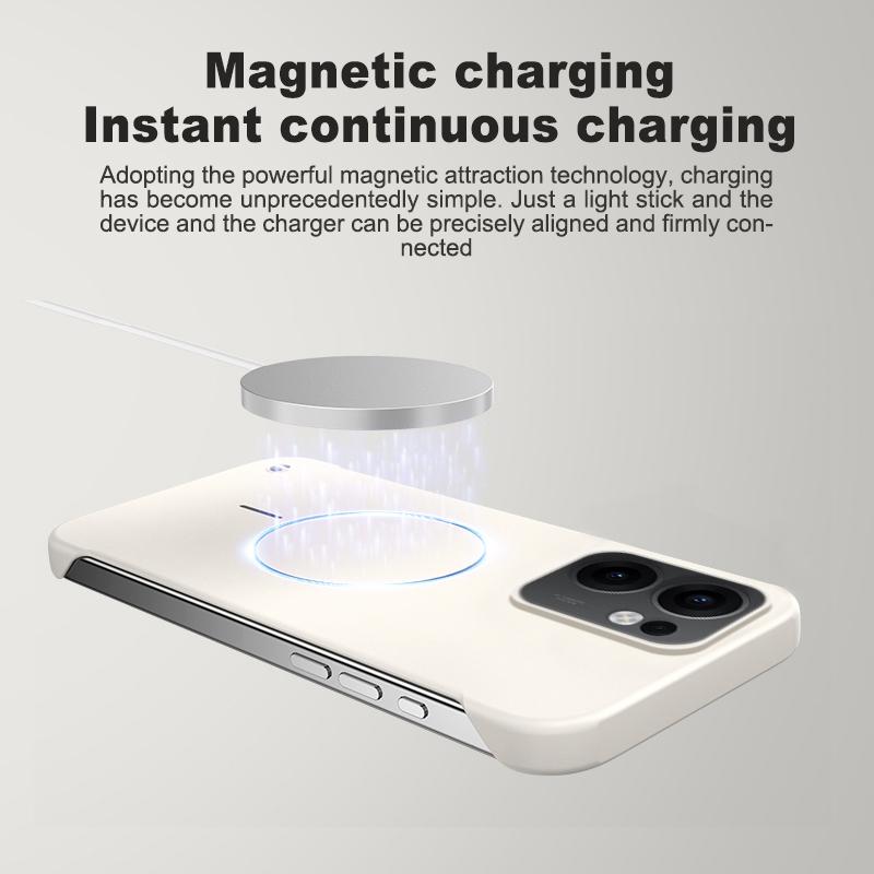 Безрамочный противоударный чехол Magsafe для Reno 13F 12 Pro 12F, Жесткий ПК, Ультратонкий, Матовый, Задняя крышка для беспроводной зарядки, Для бампера