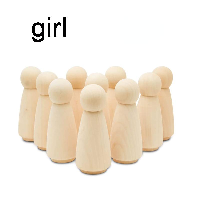 10 шт., натуральные незавершенные деревянные колышки, тела кукол, деревянные куклы, березовые деревянные колышки, люди, женщины и мужчины для DIY, живопись, искусство, ремесла, декор