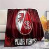 Custom Name SC Freiburg Flannel Blanket, High quality Comfortable for All Seasons, Home Decor, Warmth and Comfort