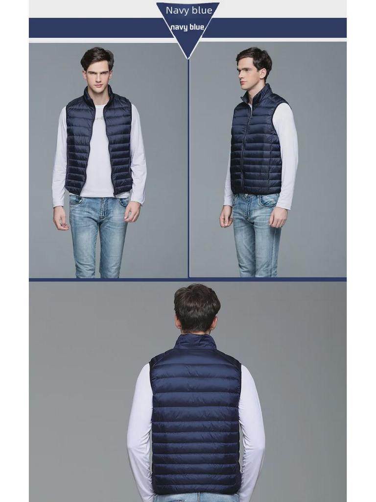 Мужской и парный ультралегкий жилет из хлопка с пуховым наполнителем — коллекция осень/зима 2023 г., доступны большие размеры