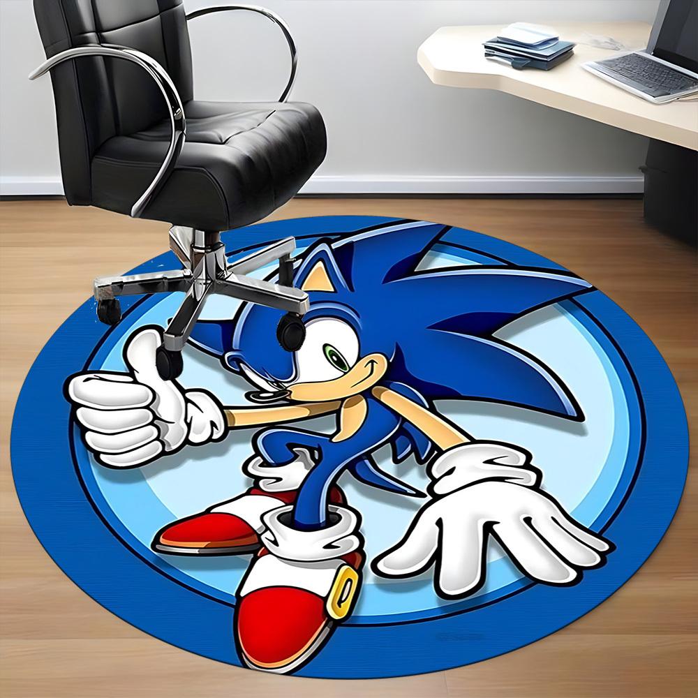1 шт. Круглый ковер Sonic Adventure для офиса, коврик для помещений, подходит для офиса, под офисные стулья, спальни, гостиной, домашнего декора, декора комнаты