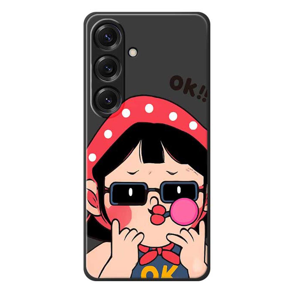 For Samsung Galaxy S25 Case Cute Kid Pattern Printing Straight Edge TPU Phone Back Cover