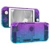 eXtremeRate DIY Clear Case Shell for Switch Nintendo Switch Lite Controller Repair Kit with Custom Case Cover for Switch Lite with Fine Glitter and