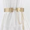 Women Gold Silver Mirror Waistband Fashion Dress Bling Waistband New Metal Designer Belt