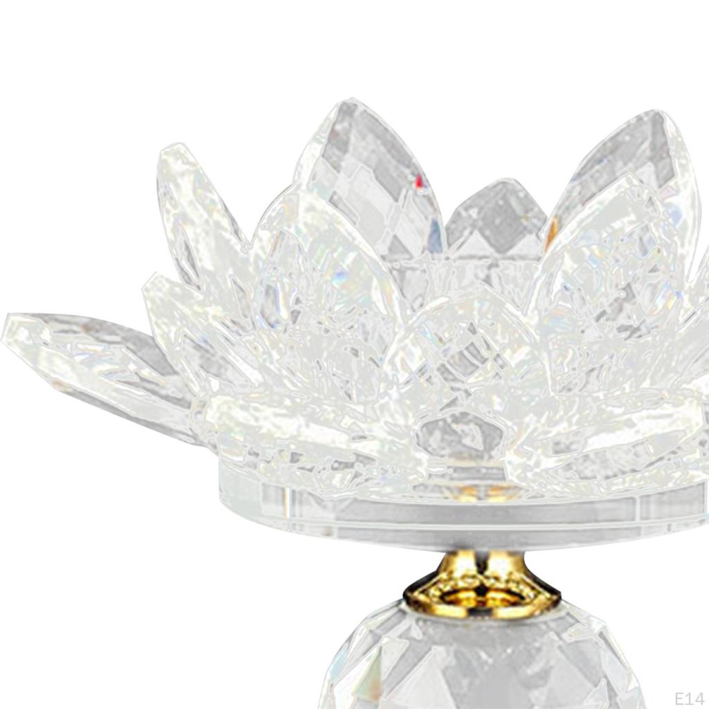 Стеклянный Подсвечник-Подставка для Чайной Свечи в Форме Лотоса Держатели для Восковых Свечей Подсвечник для