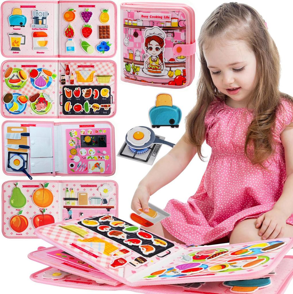 Toddlers Montessori Toy Busy Book 3D Baby Story Cloth Activities Felt Quite Book Board Preschool Learning Education Travel Toys