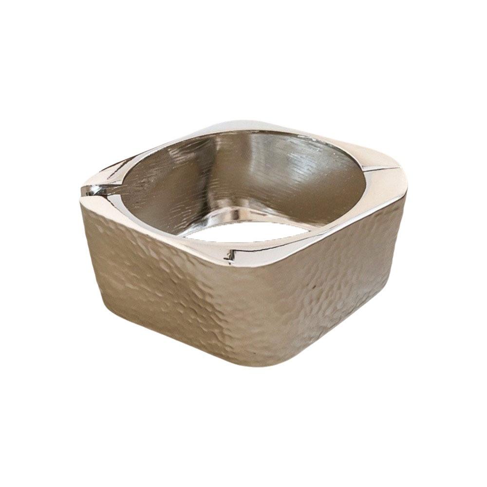 Zinc Zinc Zinc Alloy Metal Bracelet Geometry Wide Side Bangle Retro Open Bangle  Gift