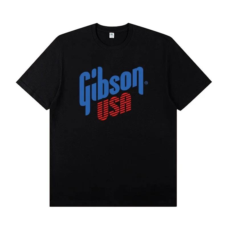 Новая коллекция Slash Gibson Les Paul Стильная и повседневная Высококачественная футболка с графическим принтом, с круглым вырезом и короткими рукавами