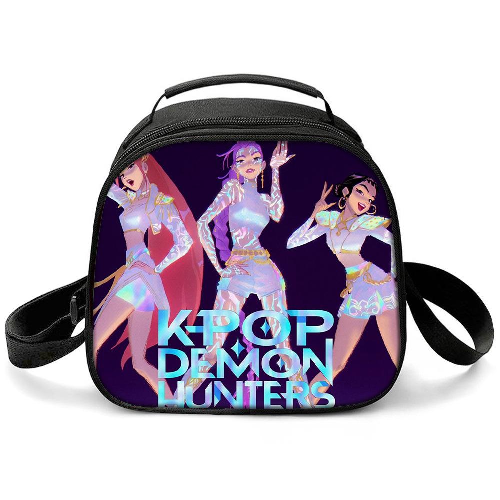 KPOP Охотники на ведьм с принтом мультфильма студенческая теплая сумка для ланча сумка-мессенджер