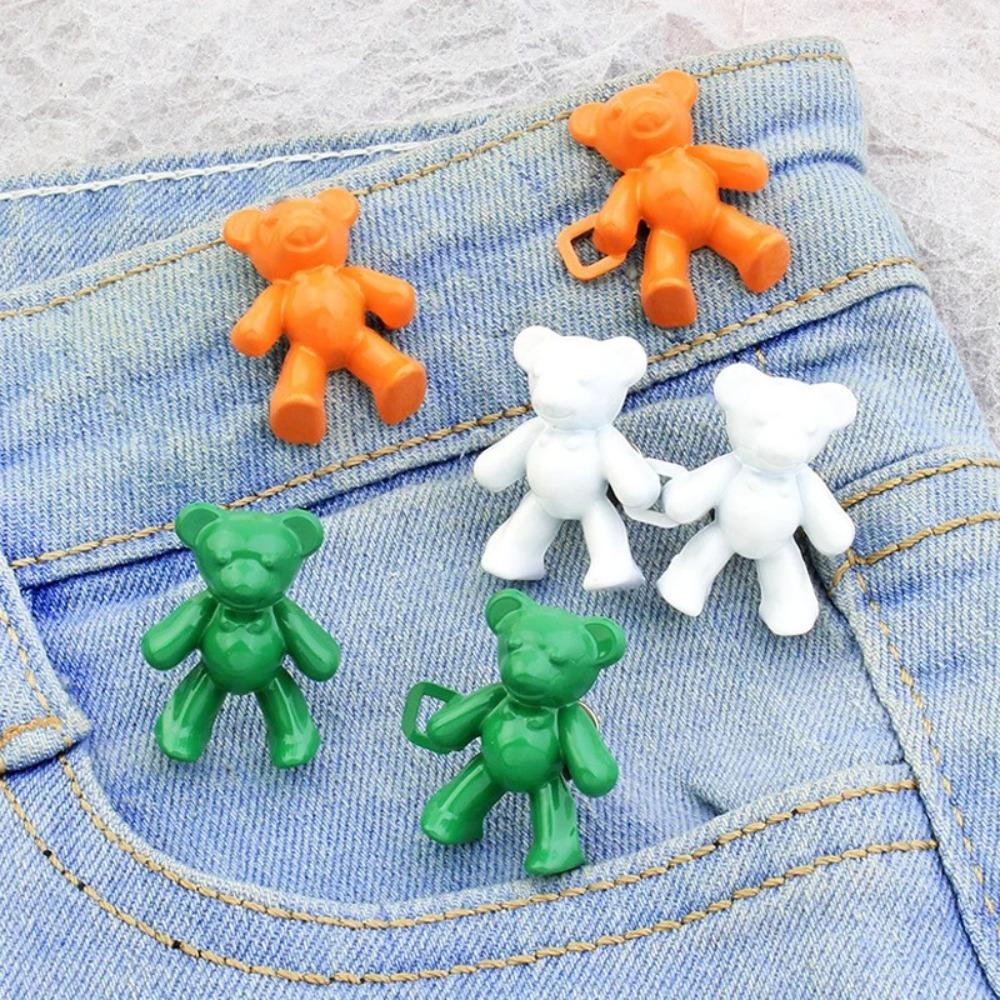 Сплав без гвоздей Кнопка Съемная пряжка для талии с медведем Модная регулируемая кнопка