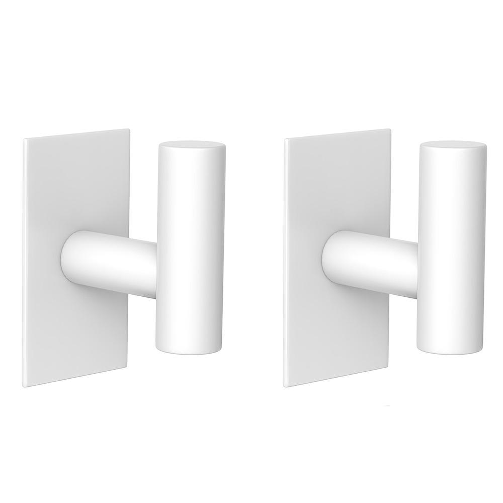 2Pcs Self Adhesive Robe Hanger Holder Stainless Steel Toilet Hanging Rack Bathroom Towel Hooks Key