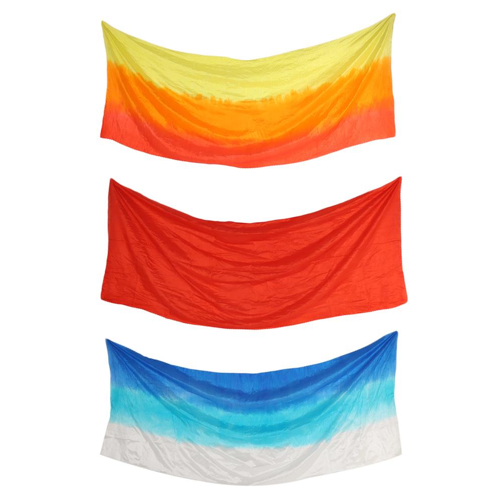 Long Belly Dance Veils Gradient Color Dancing Scarf Turban Hijabs Latin Belly Dance Shawls