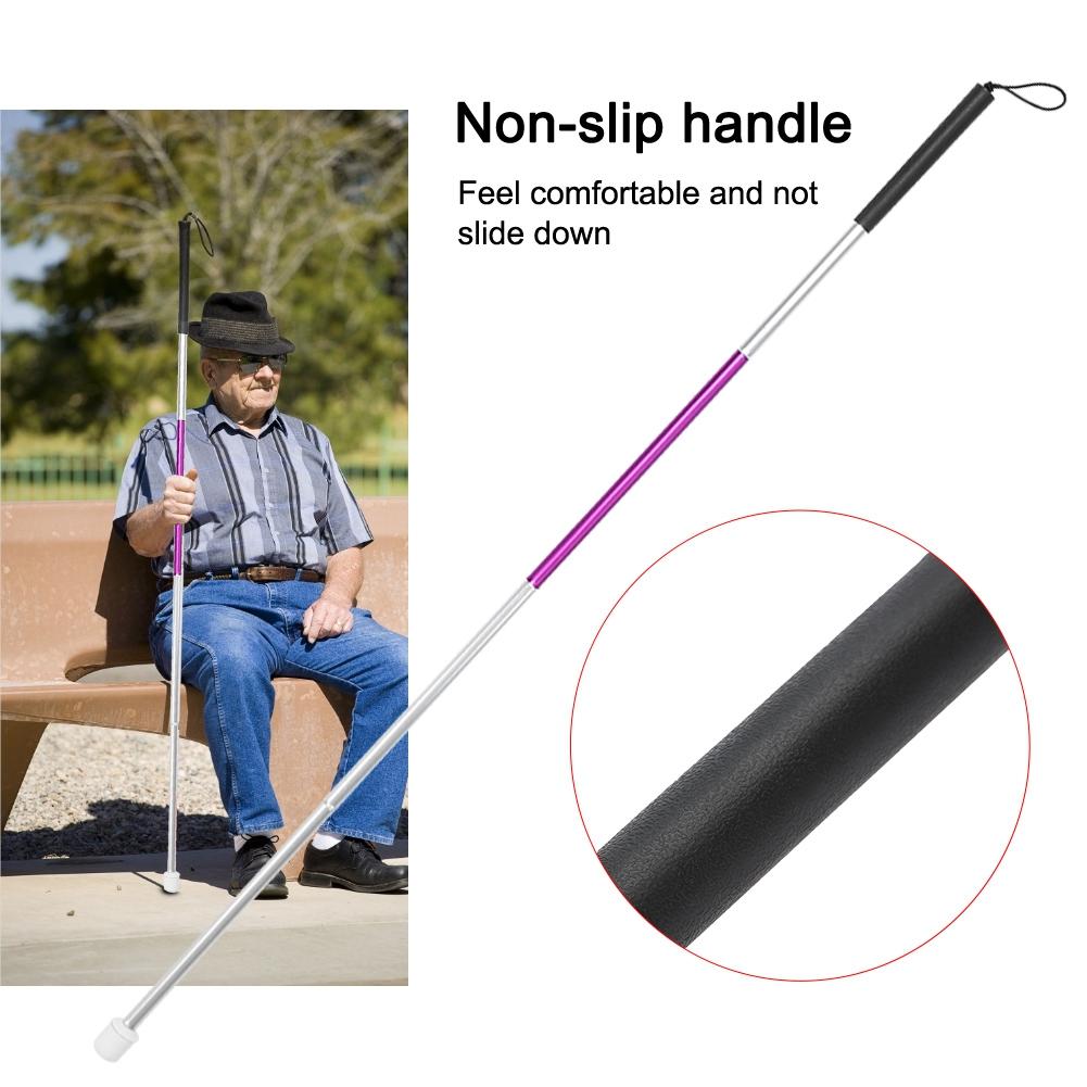 Folding Foldable Reflective Cane Crutch Portable Anti Shock Walking Stick Blind People