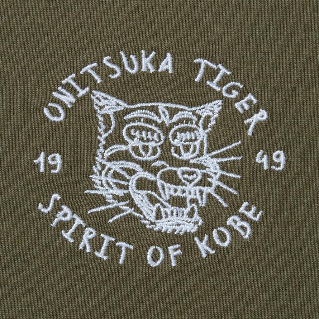 ONITSUKA TIGER Графическая простая футболка с коротким рукавом Унисекс топы Темно-зеленый 2183B540-200