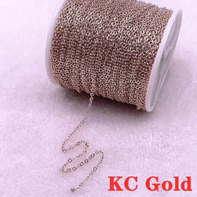 2/5 ярдов позолоченная/посеребренная цепочка для ожерелья для изготовления ювелирных изделий, фурнитура для самостоятельного изготовления ожерелья, цепи, материалы ручной работы
