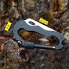 5-in-1 Multi-Tool Carabiner with Knife Latch Hooks Screwdriver Bottle Opener for Outdoor Camping Hiking Survival Gear