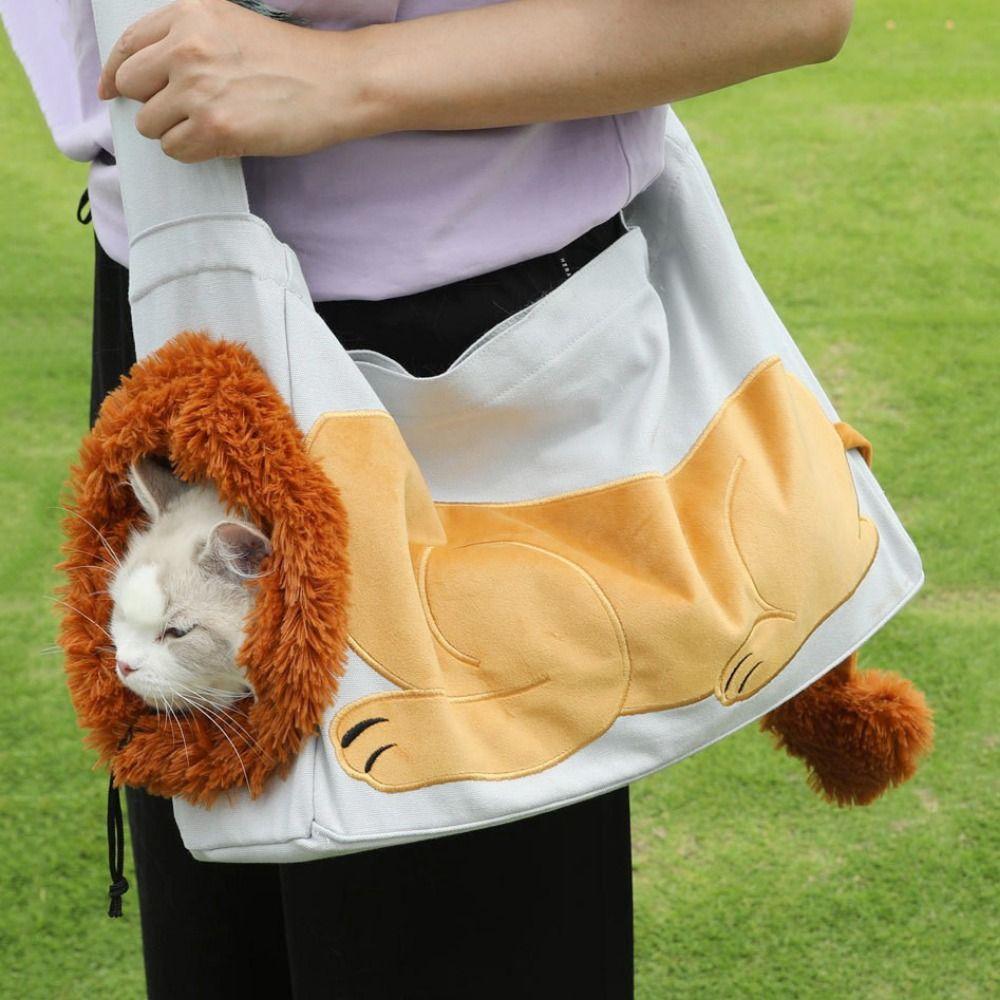 Lion Design Cat Carrier Bags Cartoon Pet Shoulder Carrying Bags  for Cats Rabbits Puppy