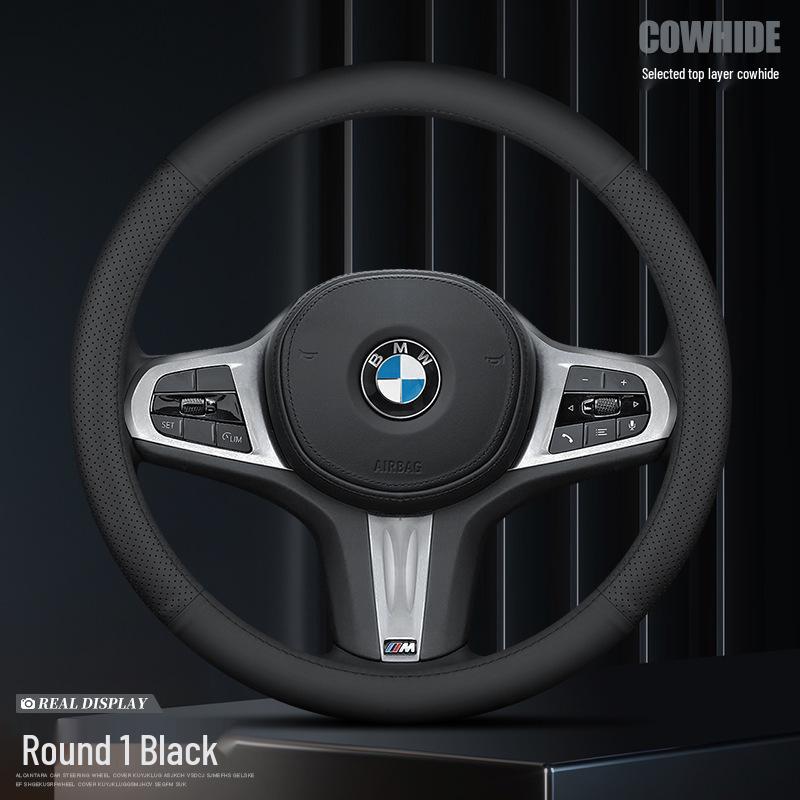BMW Genuine Leather Anti-Slip Steering Wheel Cover for 3, 5 Series, X1, X2, X3, 320li, 525 Models