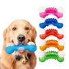 Chewer Tough Wobbling Bone Shape Interactive Pet Rubber Bite Dog Chew Toys Teeth Cleaning Toy