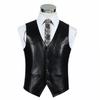 Vest Coat Button Leather Waistcoat Western Men Real Lambskin Black Classic