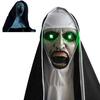 Silent Mouth The Conjuring Nun Mask, Horror Ghost Face Latex Headgear Halloween Cosplay Prop
