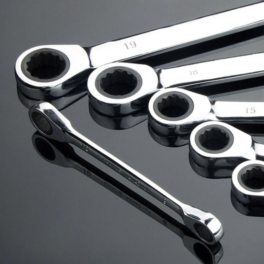 Портативный набор гаечных ключей с двойной головкой, инструменты для ремонта автомобиля, универсальный кольцевой ключ с трещоткой для автомобиля