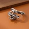 Винтажное тайское серебряное кольцо с драконом и зодиаком, выражающее яркую индивидуальность