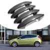 Подходит для Fiesta/Ecosport 09-14: Комплект декоративных накладок на дверные ручки и черных накладок на дверные чаши с рисунком из углеродного волокна