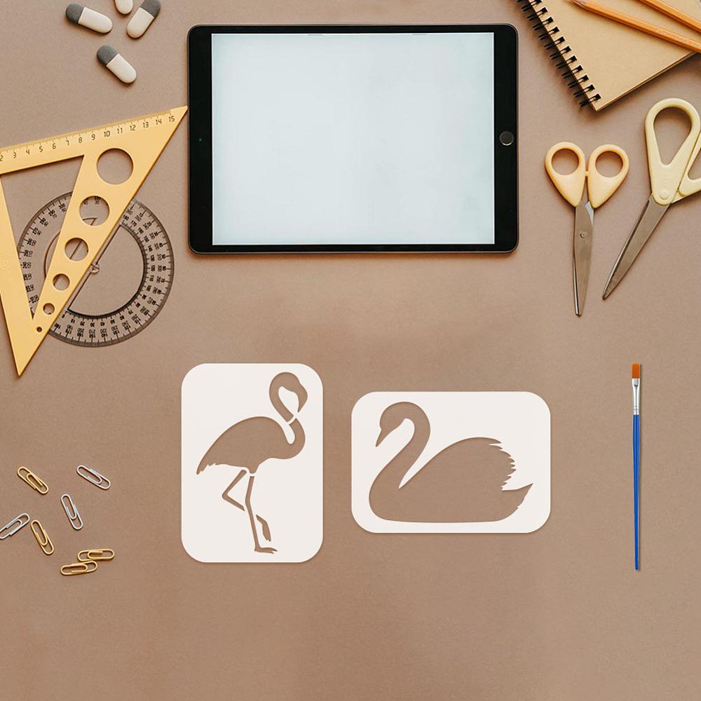 11Pcs 11 Styles Animals PET Hollow Out Drawing Painting Stencils for DIY Scrapbook Photo Album Mixed Shapes 148x105mm 1pc/style