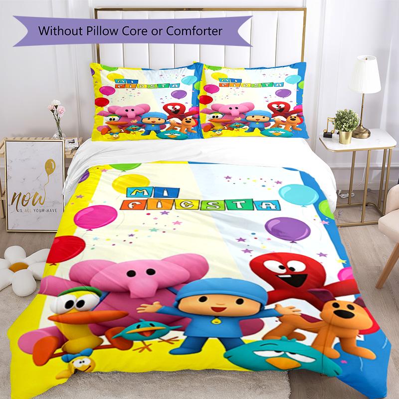 Pocoyo Duvet Cover Set Design for Playroom Machine Washable Perfect Gift for Friends & Family