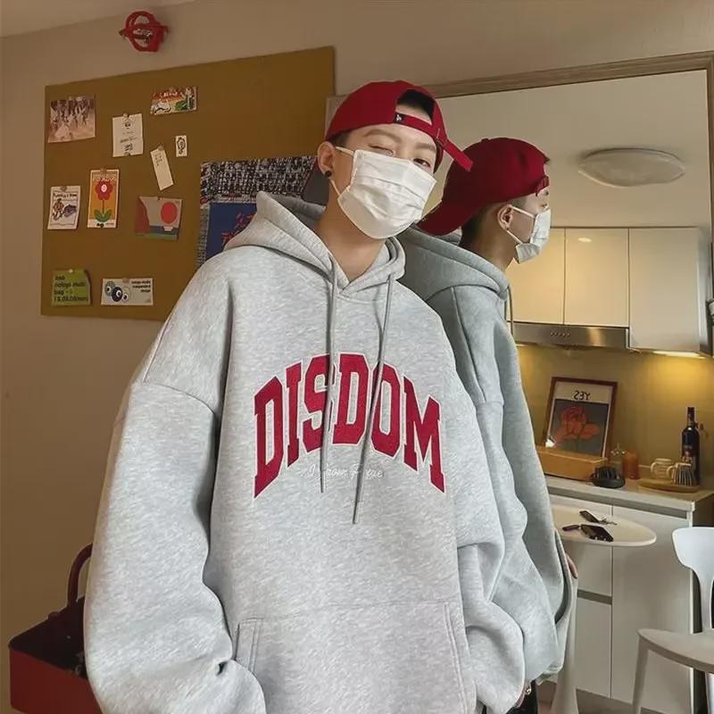 American Trendy Brand Men's Letter Print Hooded Sweatshirt - Autumn/Winter Loose Casual Pullover Hoodie Versatile Jacket