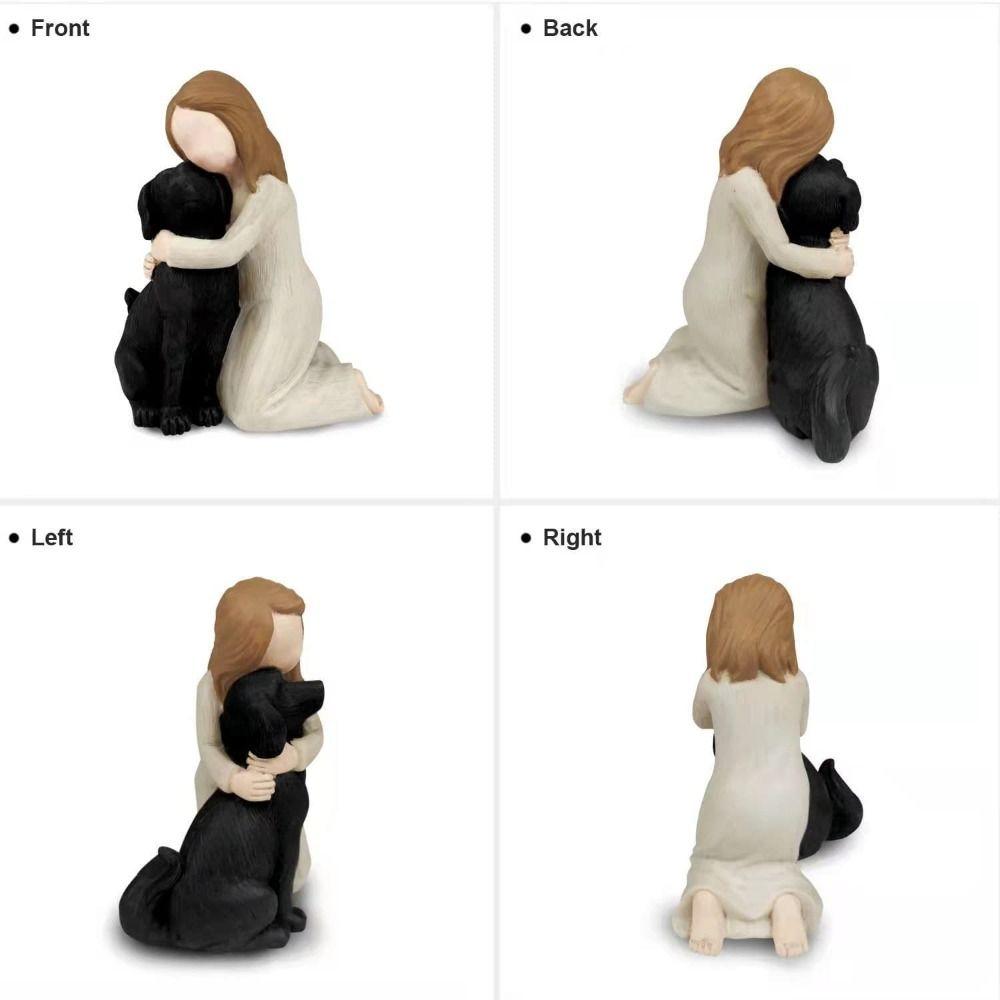 Полимерная фигурка любителя собак, милая миниатюрная скульптура, девушка, держащая статуэтку собаки, автомобиль