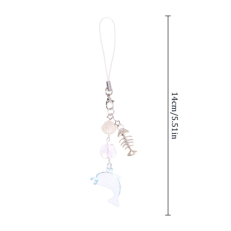 Летний голубой дельфин брелок/телефонный брелок ручной работы вдохновленный морской тематикой брелки эстетический аксессуар Y2K