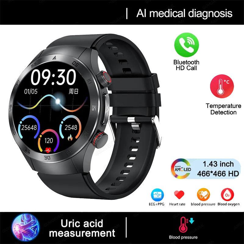 Bluetooth Call ECG+PPG New Smart Watch Mens Health Watch Heart Rate Watches IP68 Waterproof Fitness Tracker Smartwatch