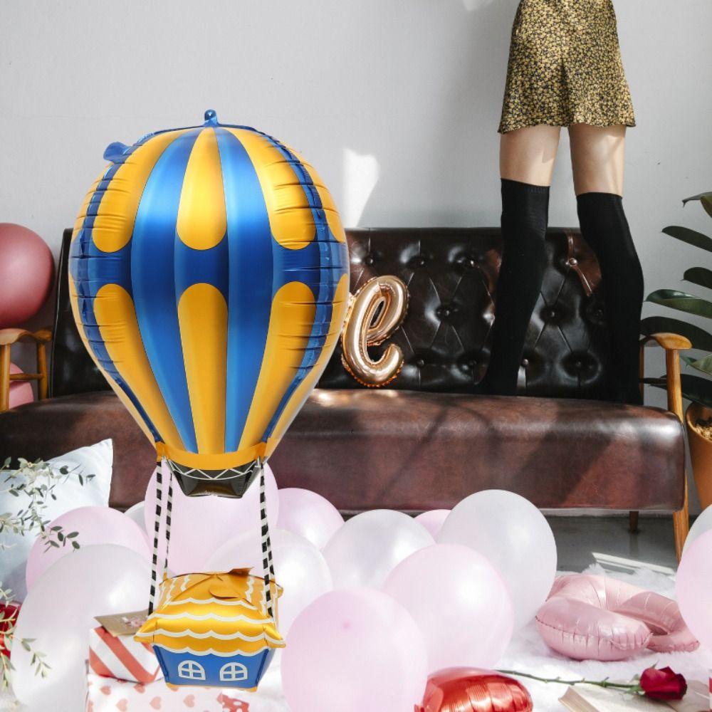 Thickened Foil Balloon Inflatable Party Decor Balloon Kids Toys 4D Hot Air Balloon  Birthday
