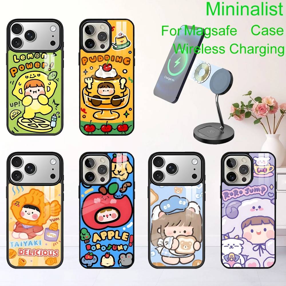 Cute Cartoon ROROjump Phone Case For iPhone17,16,15,14,13 Plus,Pro Max Magnetic For Magsafe Wireless Charging