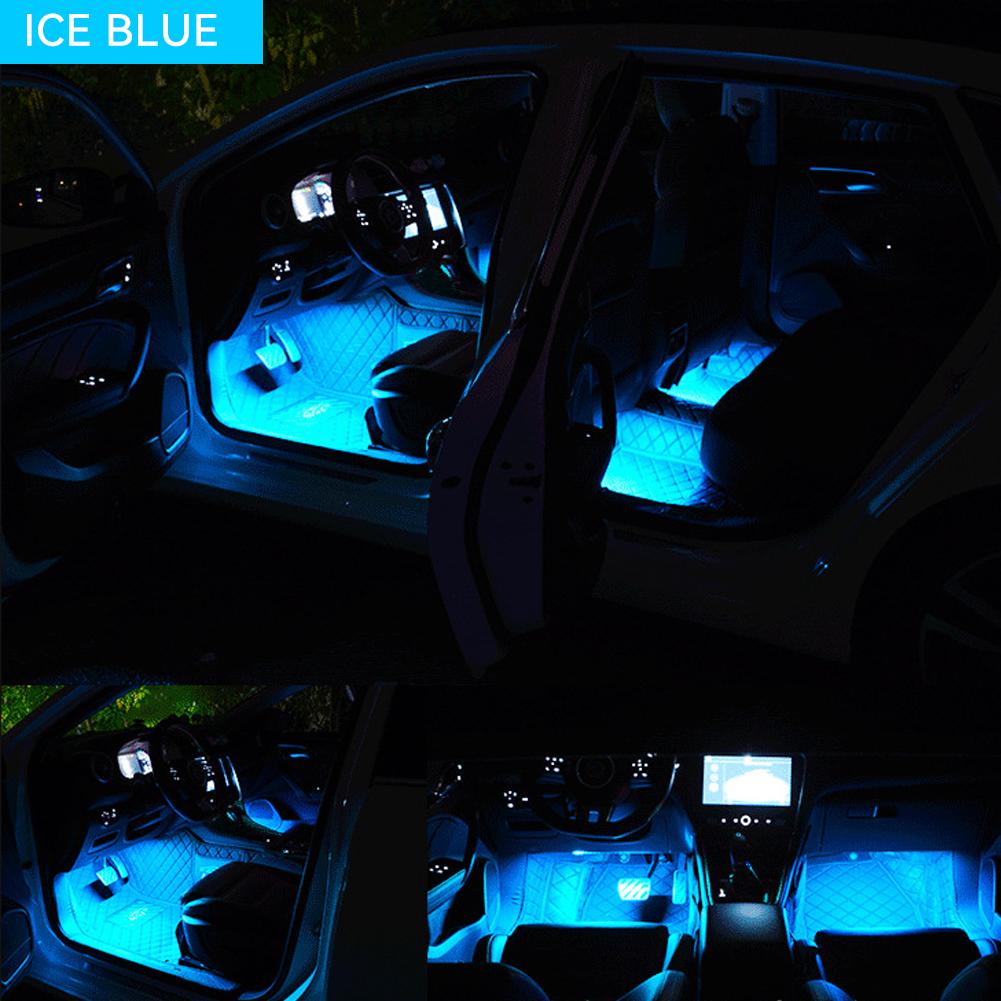 2 шт./компл. 12 В/5 В USB светодиодная подсветка салона автомобиля, подсветка для создания атмосферы, окружающего настроения, подсветка для ног, USB-зажигалка, декоративная лампа, автомобильные аксессуары