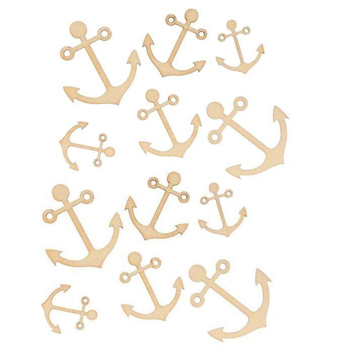 60 mini décorations en bois - Ancres de bateau